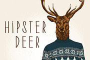 Hipster Deer Illustration