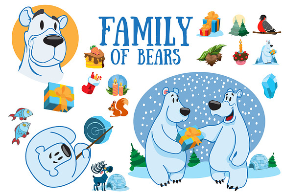 FAMILY OF BEARS in Illustrations - product preview 1