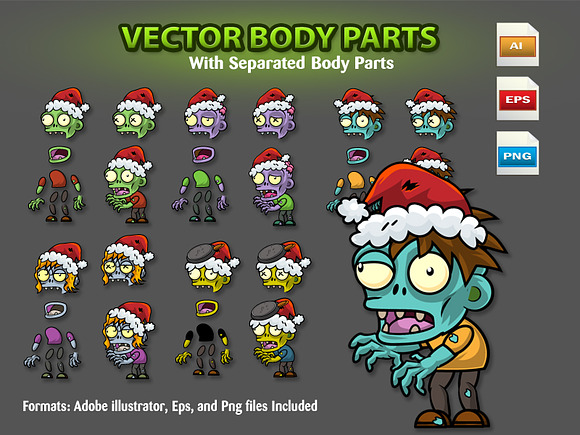 Christmas Zombies Character Sprites in Illustrations - product preview 1