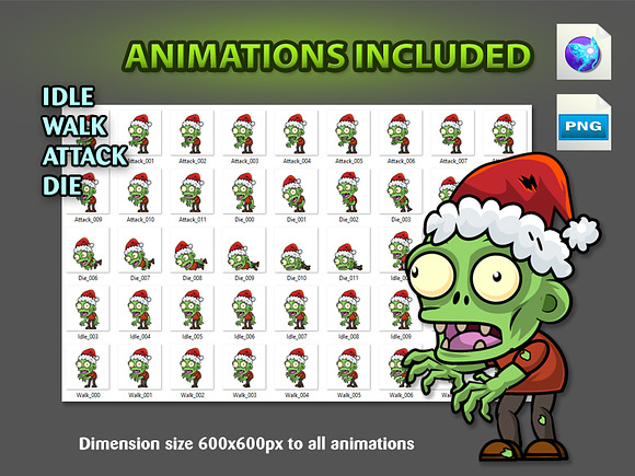Christmas Zombies Character Sprites in Illustrations - product preview 3