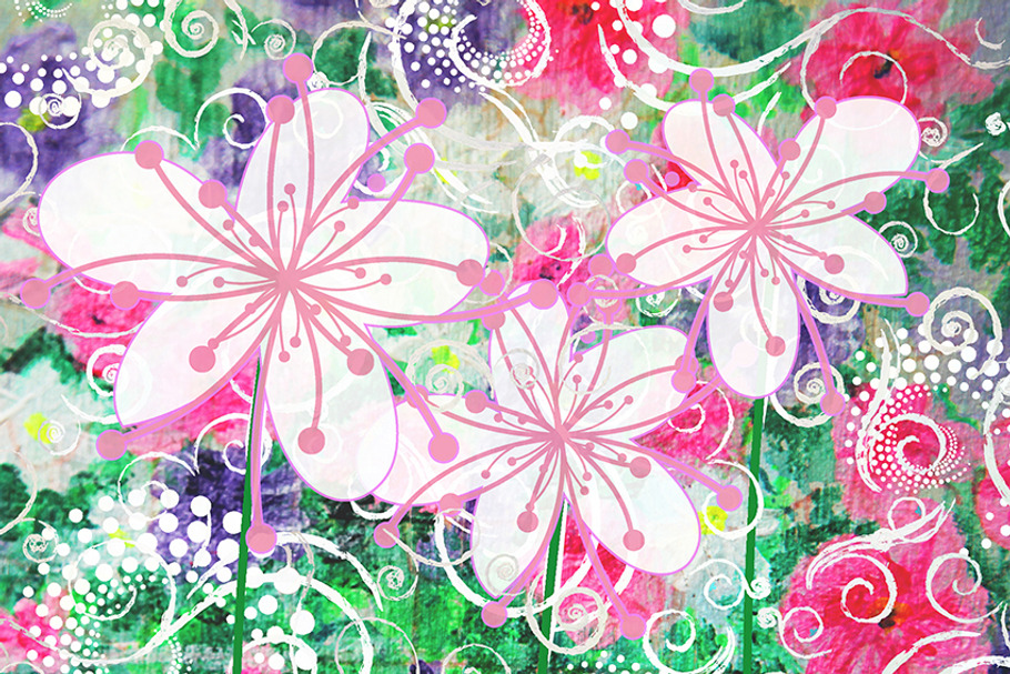 Joyful red and pink flowers in Patterns - product preview 8