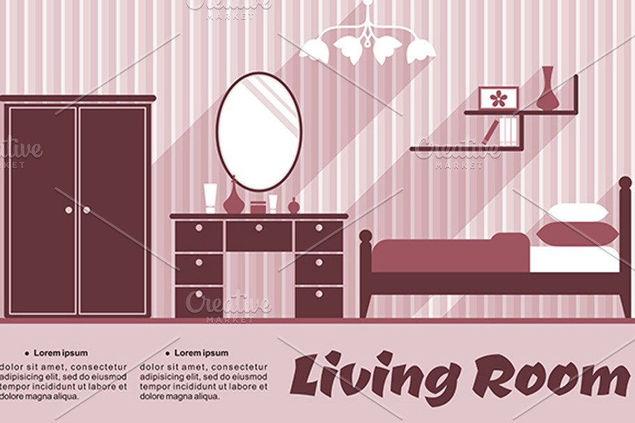 Living room flat interior in Graphics - product preview 8