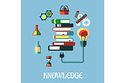 Knowledge and web education flat des