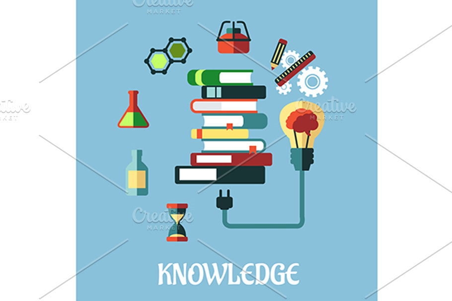 Knowledge and web education flat des in Graphics - product preview 8