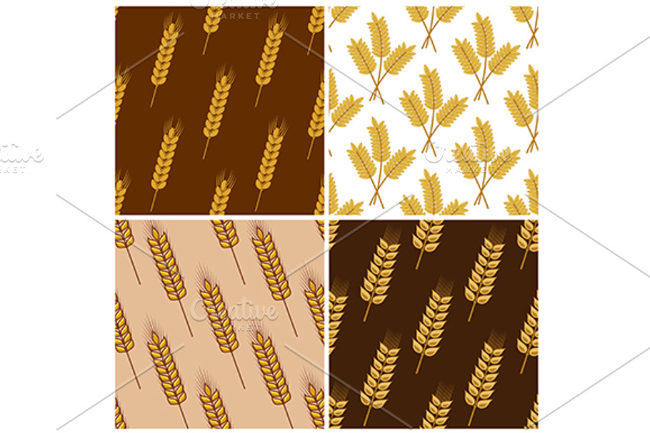 Seamless patterns of wheat and cerea in Graphics - product preview 8