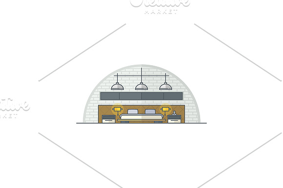 Interior design. Line illustrations. in Illustrations - product preview 3