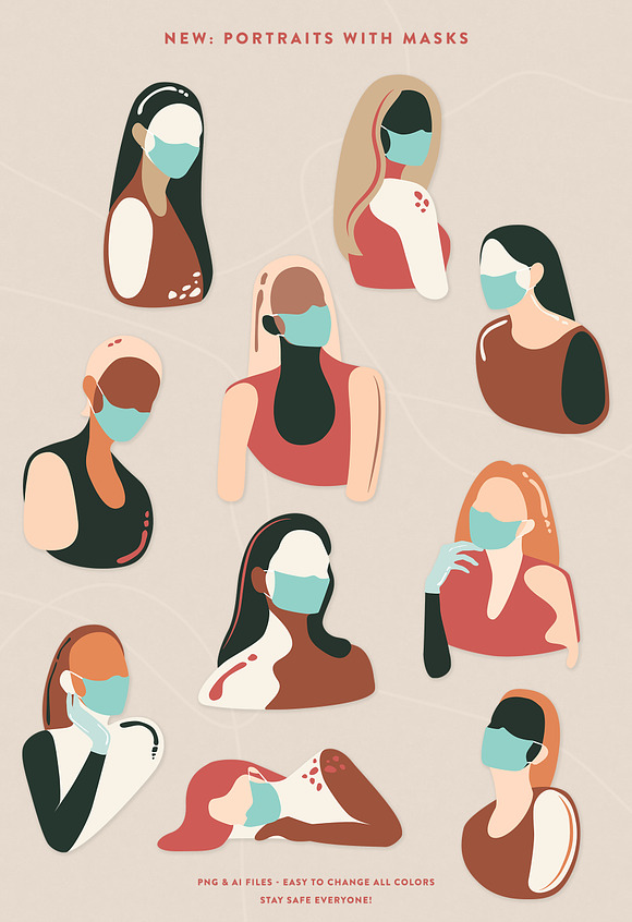 Abstract Portraits & Elements in Illustrations - product preview 11