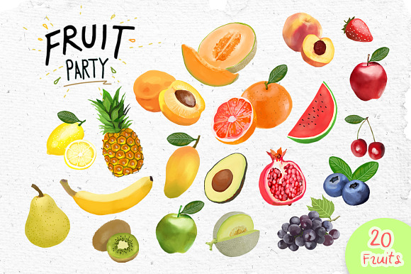 Fruit Party - Digital graphics in Illustrations - product preview 1