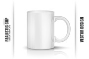 Realistic White Cup Vector