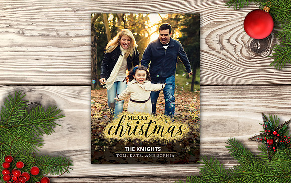 Christmas Card Template - Shimmer in Postcard Templates - product preview 1