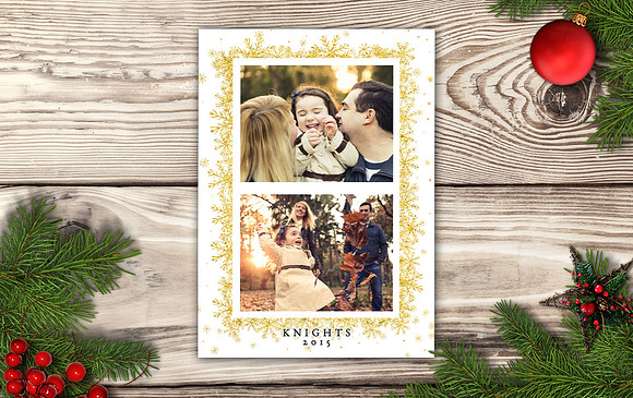 Christmas Card Template - Shimmer in Postcard Templates - product preview 2