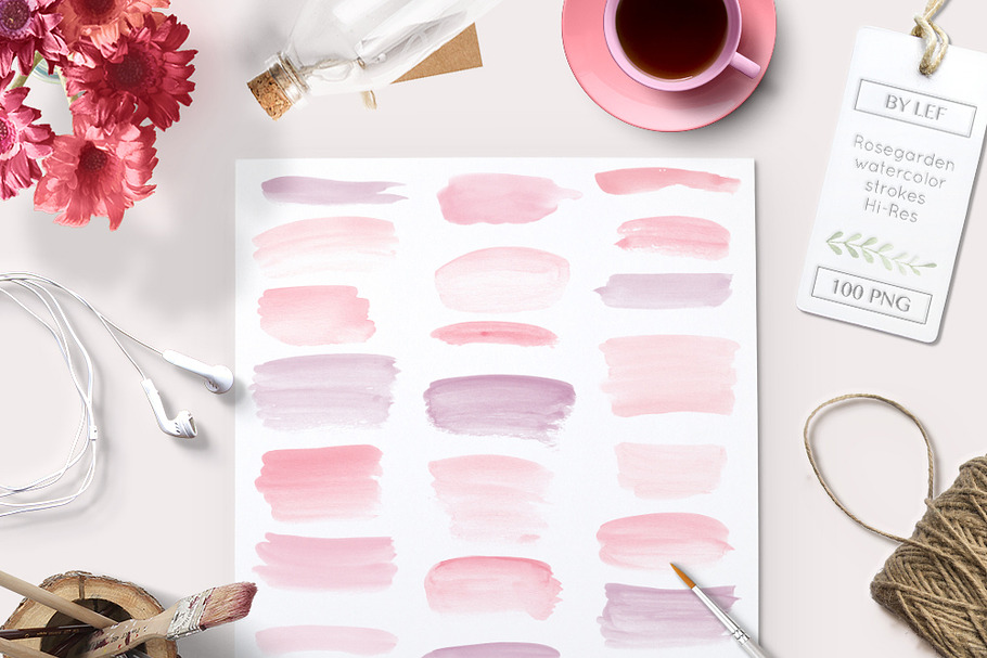 Watercolor Paint Brush Strokes PNG in Objects - product preview 8