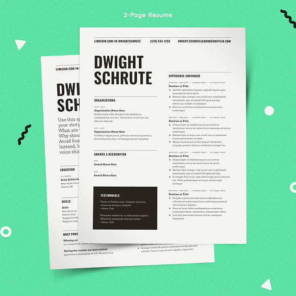 Resume Template Word Pages InDesign in Resume Templates - product preview 5