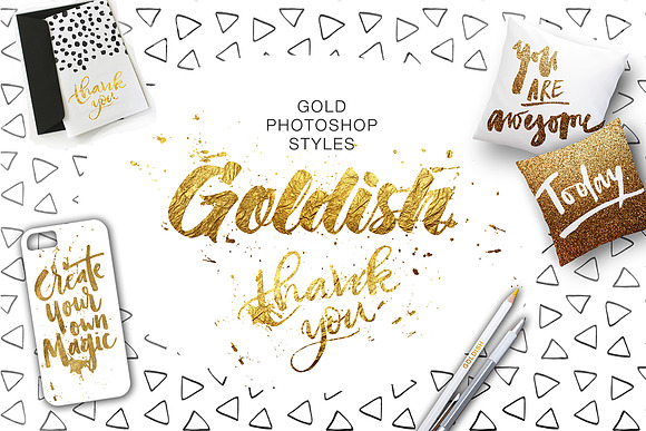 Goldish Kit. For Illustrator+Extras in Photoshop Layer Styles - product preview 3