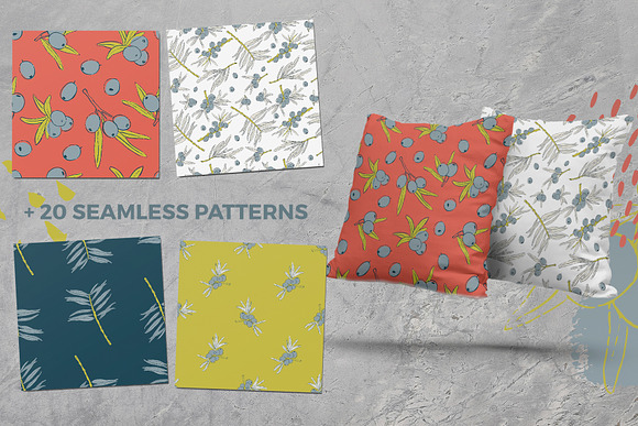 Sea ​​buckthorn vector collection in Patterns - product preview 24