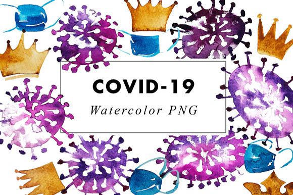 Watercolor Coronavirus Covid-19 in Illustrations - product preview 3