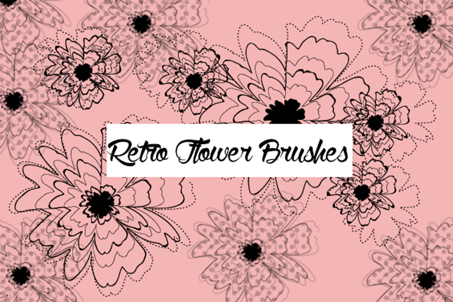 Retro Flower Brushes in Photoshop Brushes - product preview 8