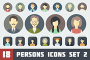 Flat Persons Icons Set 2
