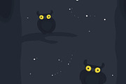 Seamless pattern 'Owls at night'