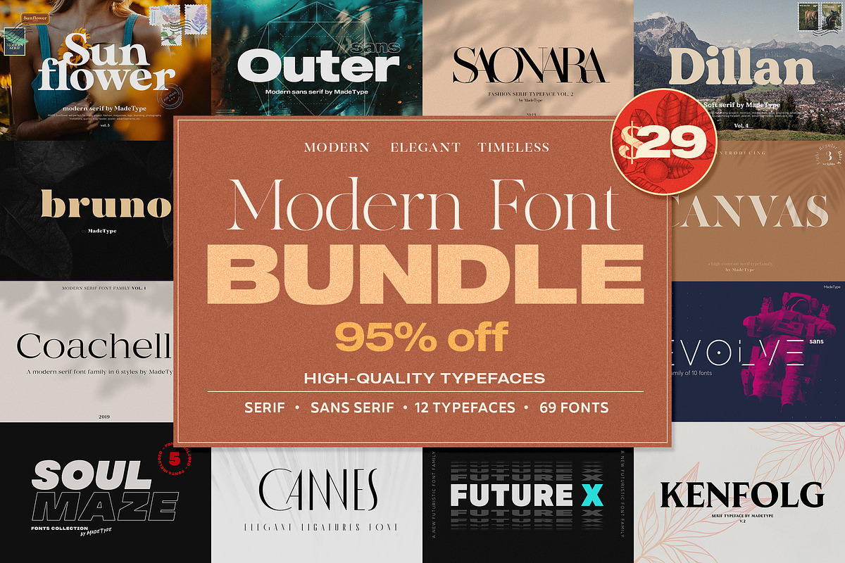 Modern Font Bundle | 95% Off in Serif Fonts - product preview 8