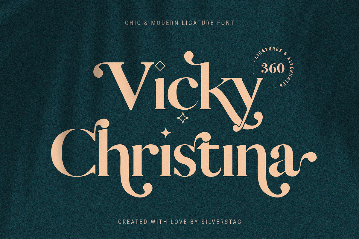 Vicky Christina Ligature Serif Font in Serif Fonts - product preview 8