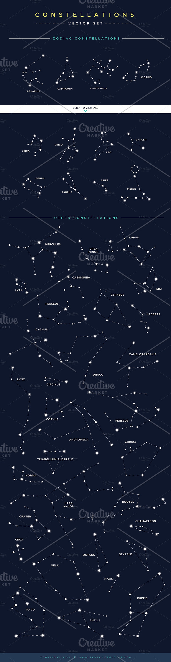 Constellations Vector Set in Illustrations - product preview 2
