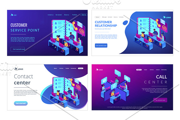 Business isometric lading pages in Landing Page Templates - product preview 2
