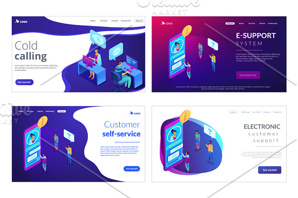 Business isometric lading pages in Landing Page Templates - product preview 4