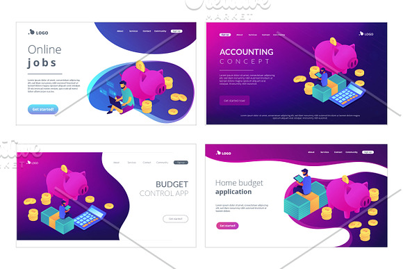 Business isometric lading pages in Landing Page Templates - product preview 10