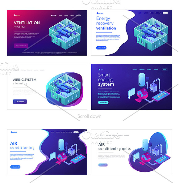 House tech isometric landing pages in Landing Page Templates - product preview 8