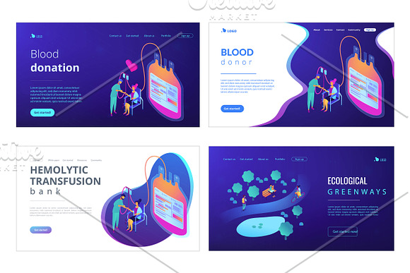 Lifestyle isometric landing pages in Landing Page Templates - product preview 2
