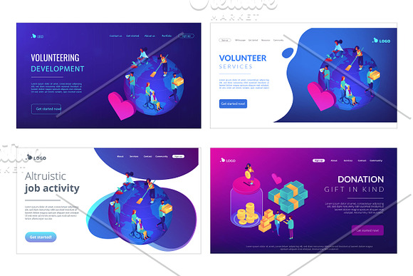 Lifestyle isometric landing pages in Landing Page Templates - product preview 3