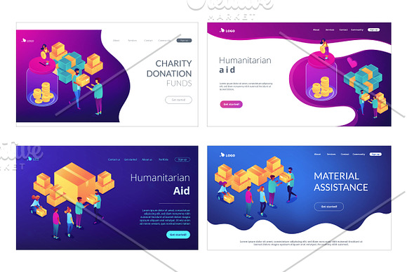 Lifestyle isometric landing pages in Landing Page Templates - product preview 4