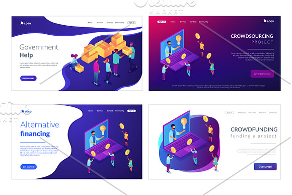 Lifestyle isometric landing pages in Landing Page Templates - product preview 5