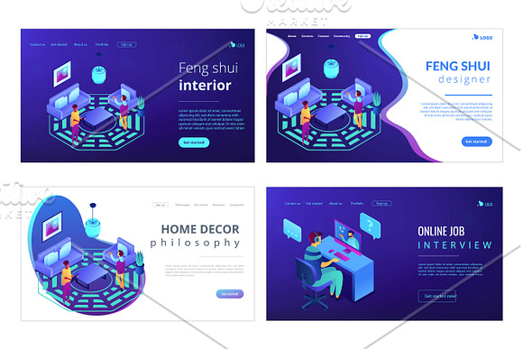 Lifestyle isometric landing pages in Landing Page Templates - product preview 6