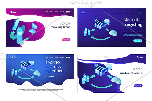 Lifestyle isometric landing pages in Landing Page Templates - product preview 7