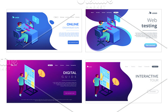 Lifestyle isometric landing pages in Landing Page Templates - product preview 10