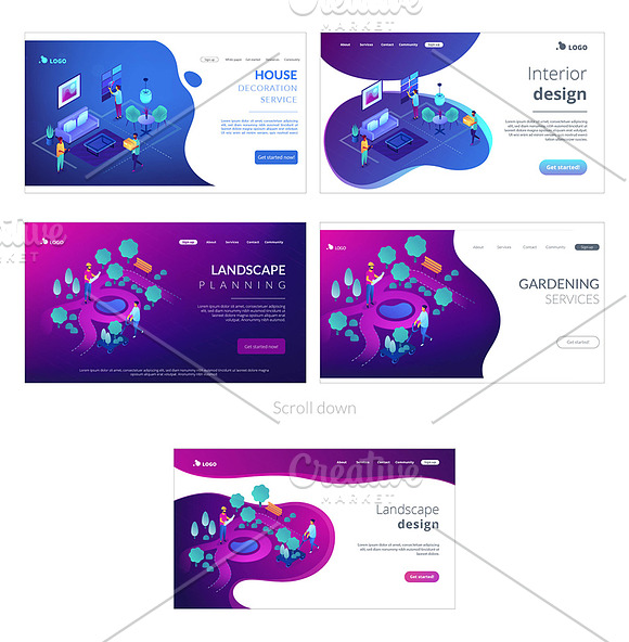 Lifestyle isometric landing pages in Landing Page Templates - product preview 11