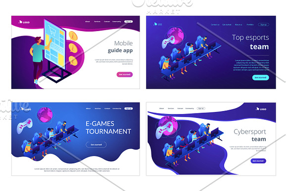 Lifestyle isometric landing pages in Landing Page Templates - product preview 12