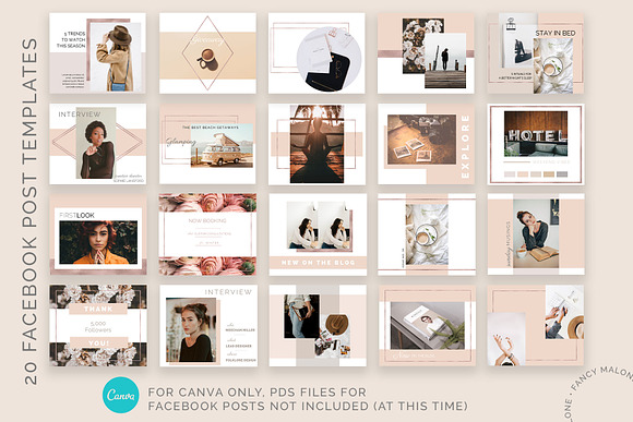 Rose Gold Social Media Bundle Canva in Instagram Templates - product preview 9