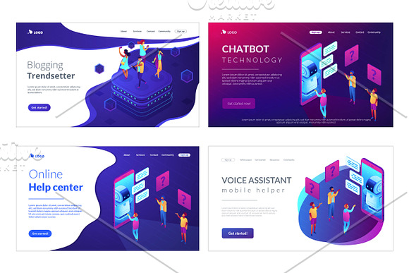 Technology isometric landing pages in Landing Page Templates - product preview 6