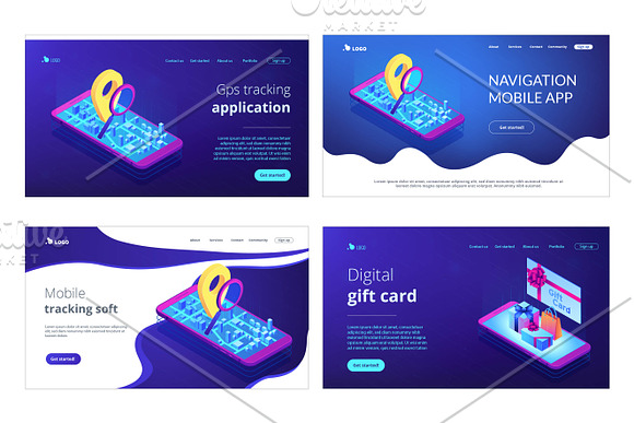 Technology isometric landing pages in Landing Page Templates - product preview 8