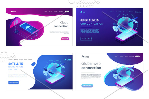 Technology isometric landing pages in Landing Page Templates - product preview 10