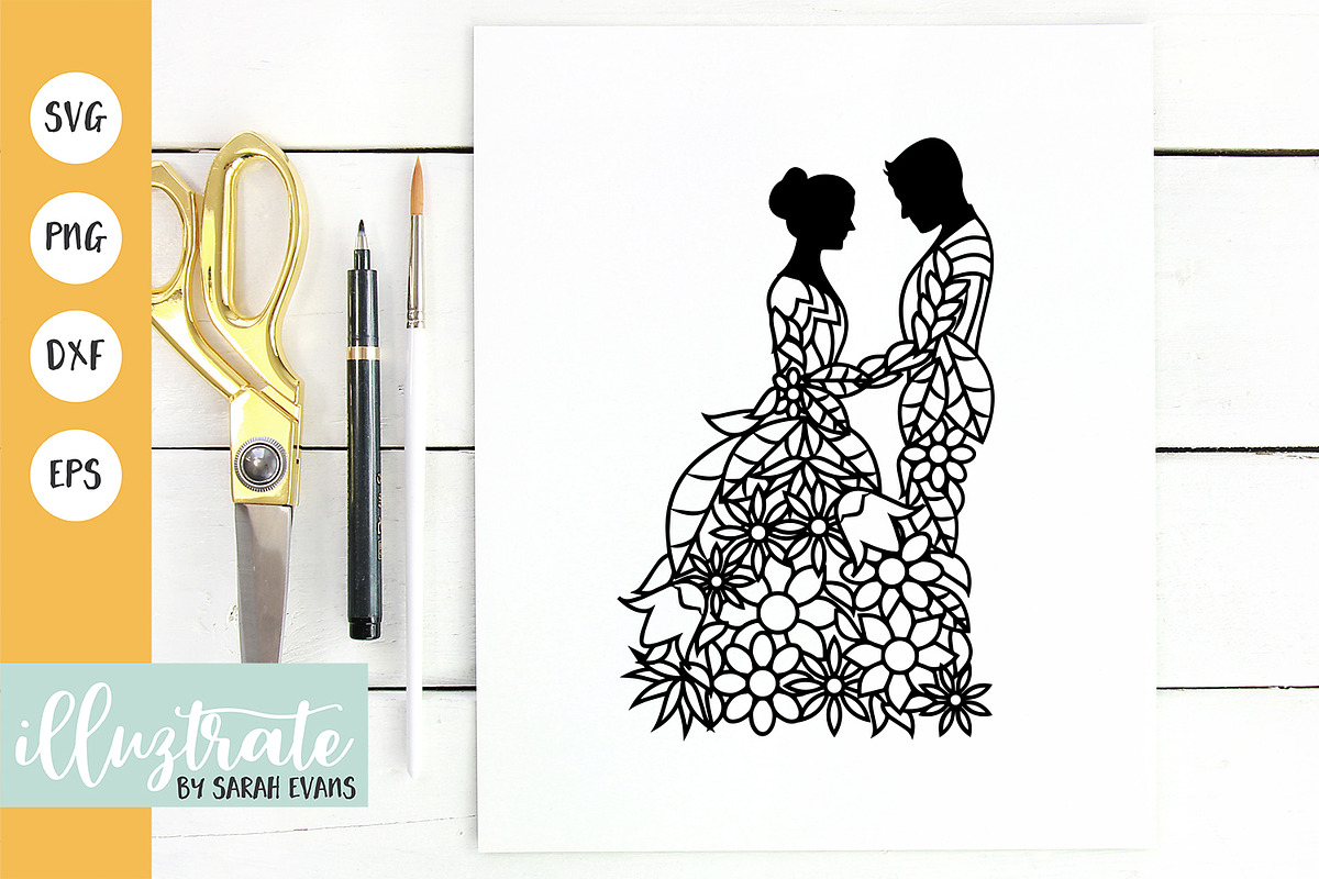 Bride and Groom - Wedding SVG in Illustrations - product preview 8