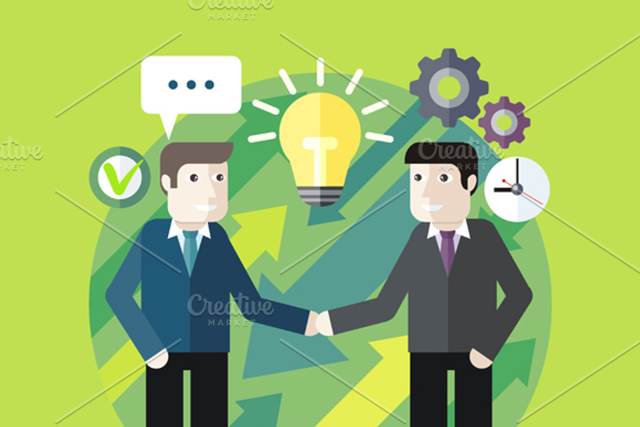 Exchange of Ideas. Two Businessmen in Illustrations - product preview 8