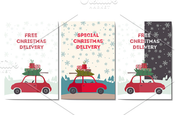 Christmas delivery banners in Illustrations - product preview 2