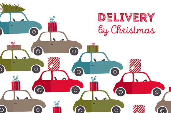 Christmas delivery banners in Illustrations - product preview 3