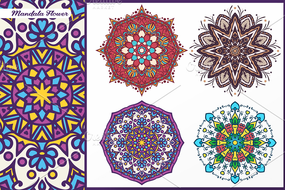 Abstract Flower and Mandala Set 4 in Illustrations - product preview 8