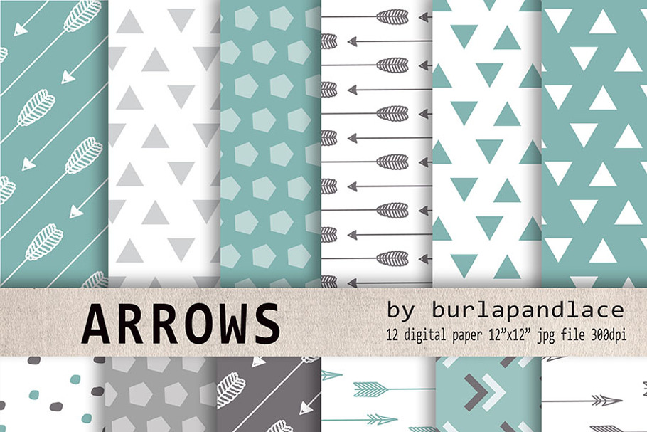 Arrows digital paper in Patterns - product preview 8