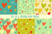 Set of pattrens with hearts